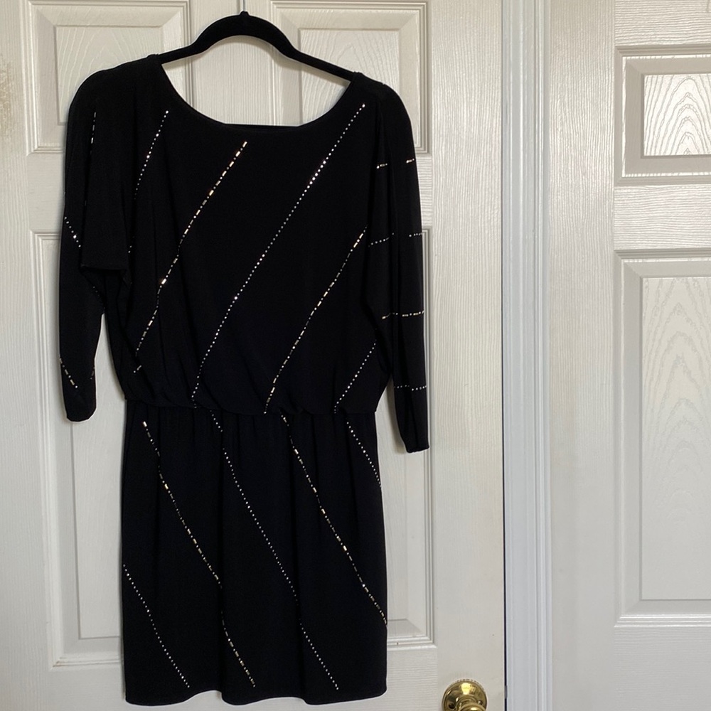 White House Black market beatded dress size small 3/4 length sleeves.